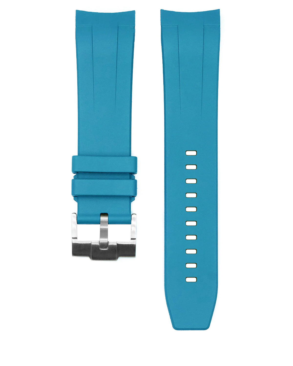 FKM RUBBER (CLASSIC) - FOR SEIKO SKX / SRPD / SSK (SKY BLUE, STEEL HARDWARE)